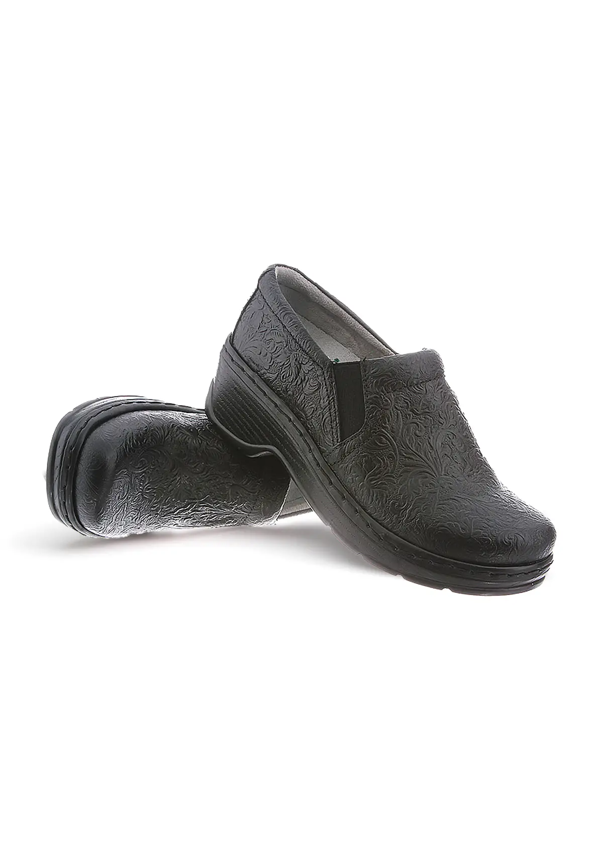 Klogs Klogs Naples Slip Resistant Black Tooled Nursing Clogs