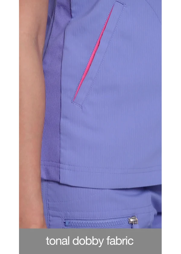 Koi Lite Koi Philosophy 3-Pocket Mock Wrap Ribbed Panel Top
