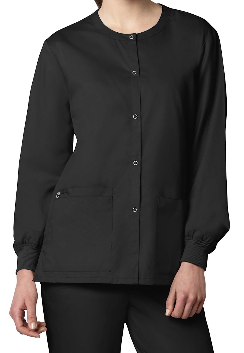 Wink WonderWORK Wink Round Neck Snap Front Jacket
