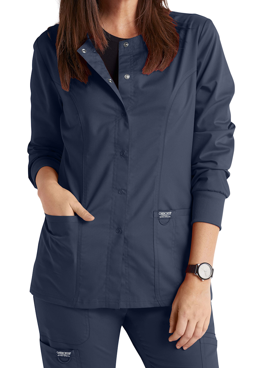 Cherokee Workwear Revolution Cherokee Workwear 3 Pocket Snap Front Jacket