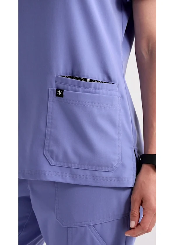 Beyond Scrubs Happiness Collection Beyond Scrubs Sunny 3 Pocket V-Neck Top