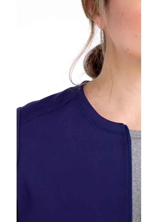 Greys Anatomy Spandex Stretch Grey's Anatomy Gianna 5-Pocket Crewneck Jacket