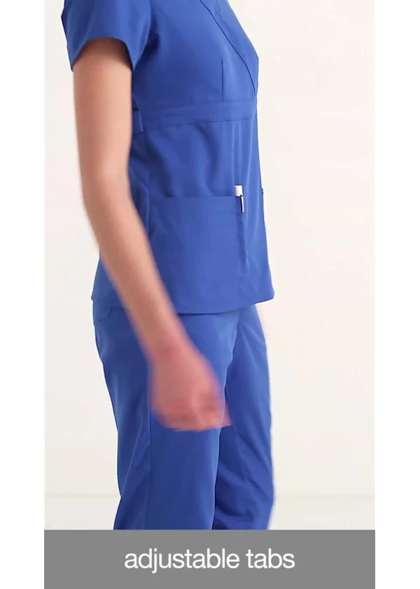 Greys Anatomy Collection Grey's Anatomy Riley 3-Pocket Mock Wrap V-Neck Top