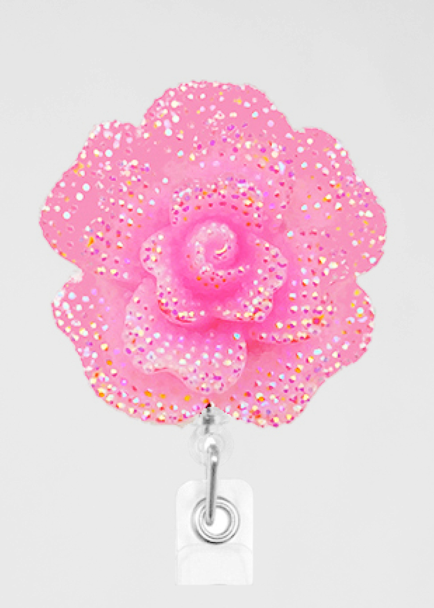 SassyBadge SassyBadge Pink Rose Badge Reel