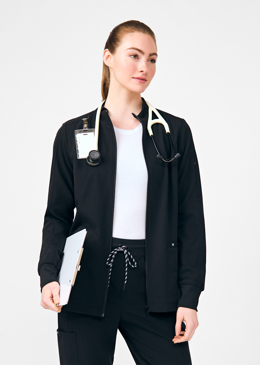Beyond Scrubs Happy Beyond Scrubs Pride 3-Pocket Zip-Front Mock Neck Jacket