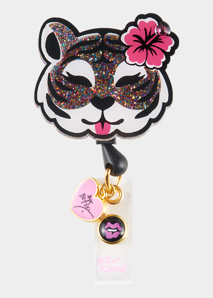 Betsey Johnson Koi Betsey Tiger Badge Reel