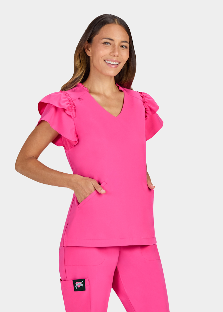 Betsey Johnson Koi Clary 2-Pocket V-Neck Top