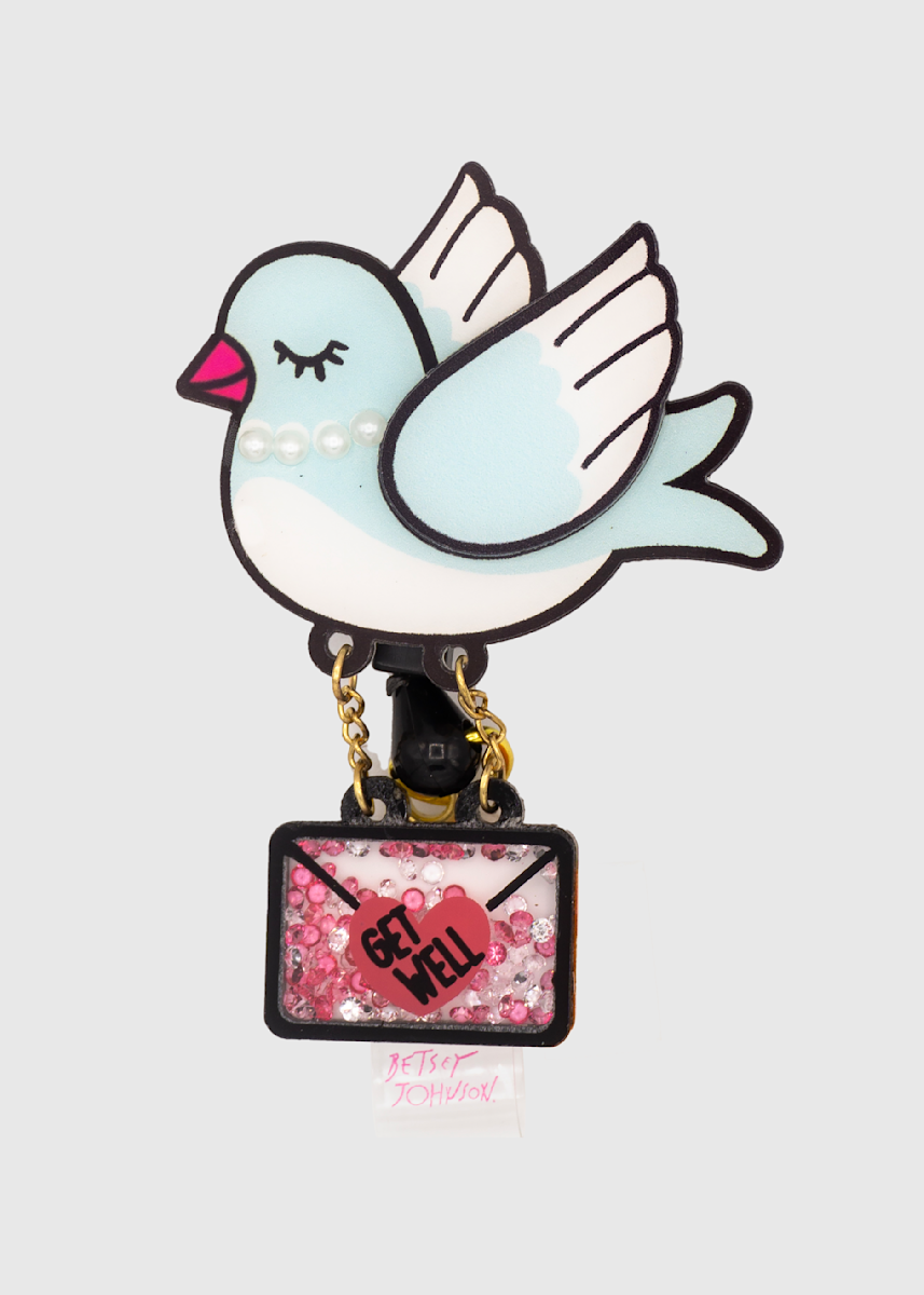 Betsey Johnson Koi Bluebird Badge Reel
