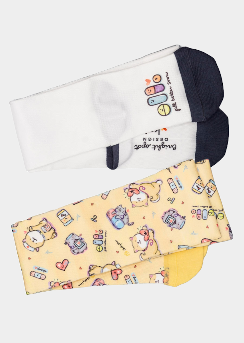 KOI Next Gen Koi Artist Series Medical Cuties 2-Pack Sublimation Socks