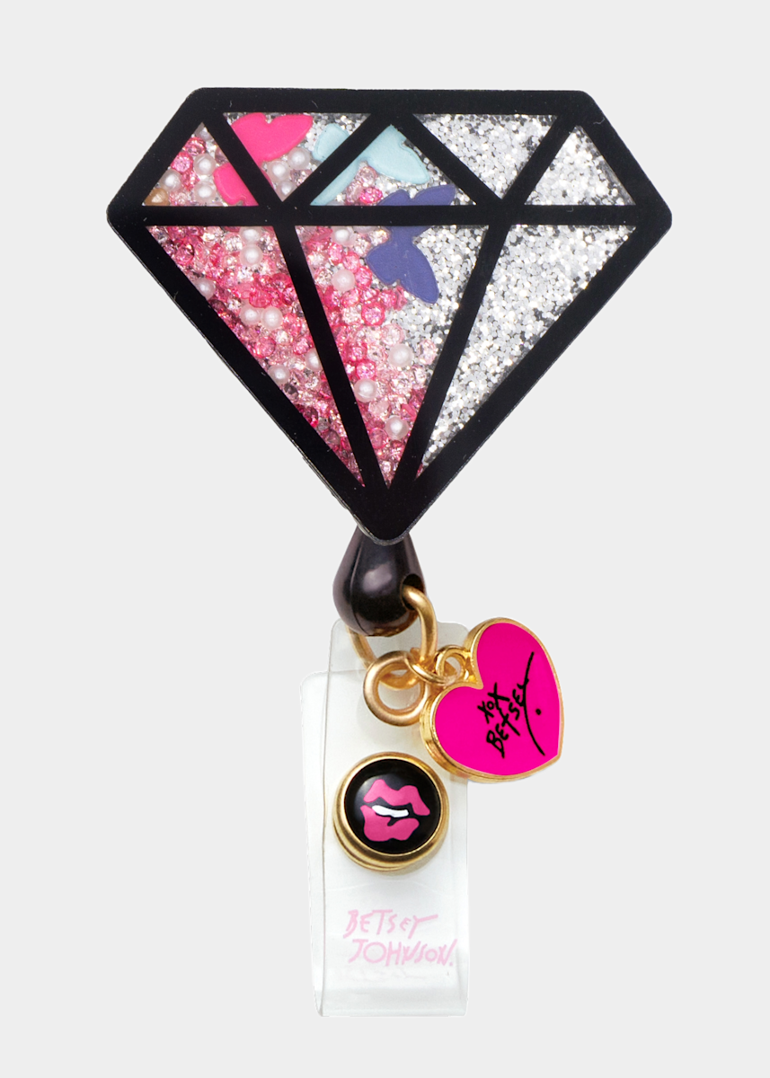 Betsey Johnson Koi Diamond Badge Reel