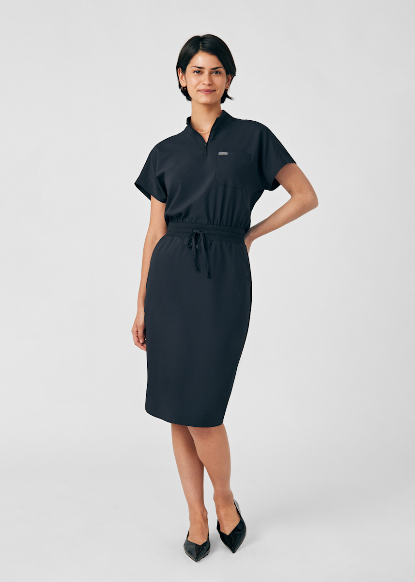 Landau Forward Landau 3-Pocket Zip Neck Short Sleeve Dress