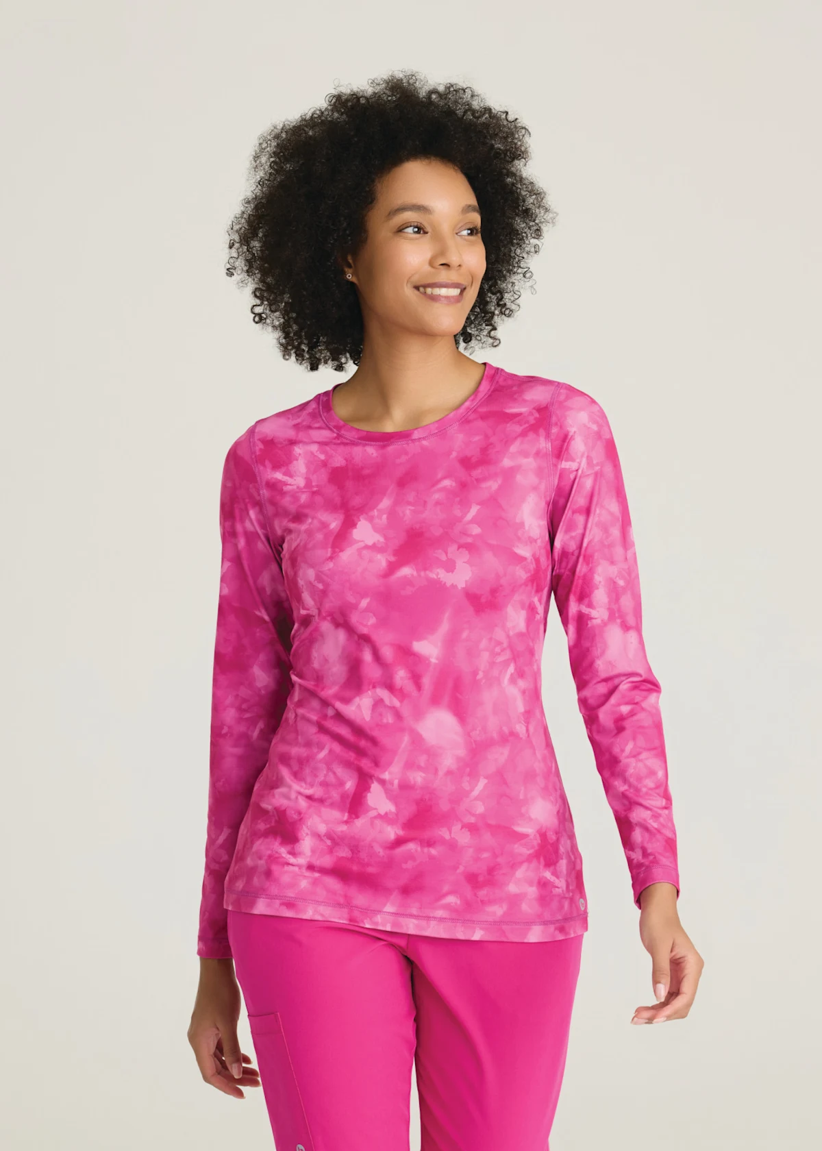 Barco One Barco One Accelerate Multi-Color Tie Dye Long Sleeve Print Underscrub Tee