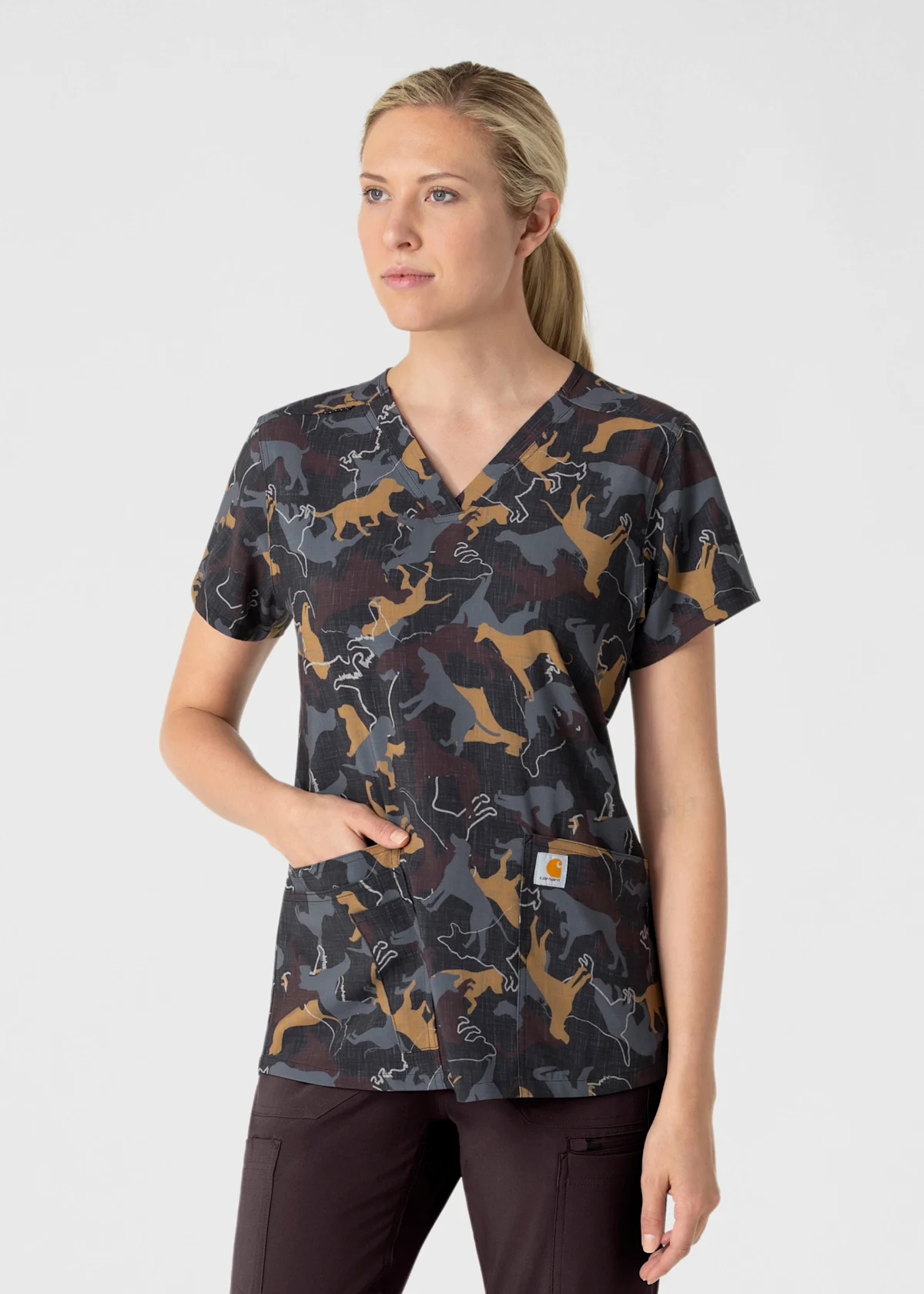 Carhartt Force Cross-Flex Carhartt Furry Fete V-Neck Print Top