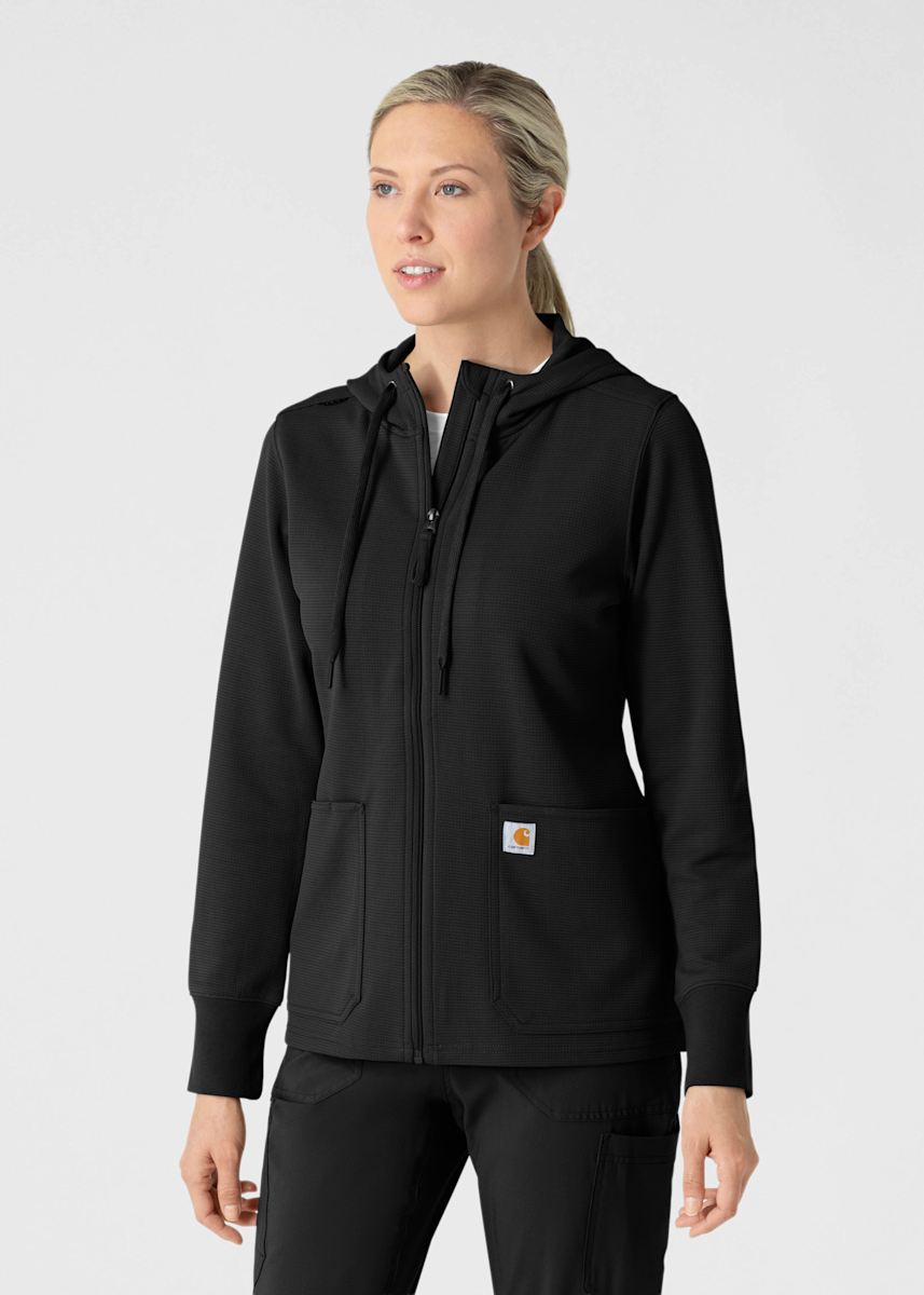 Carhartt Performance Layers Carhartt Rugged Flex 3-Pocket Zip-Front Waffle Hoodie