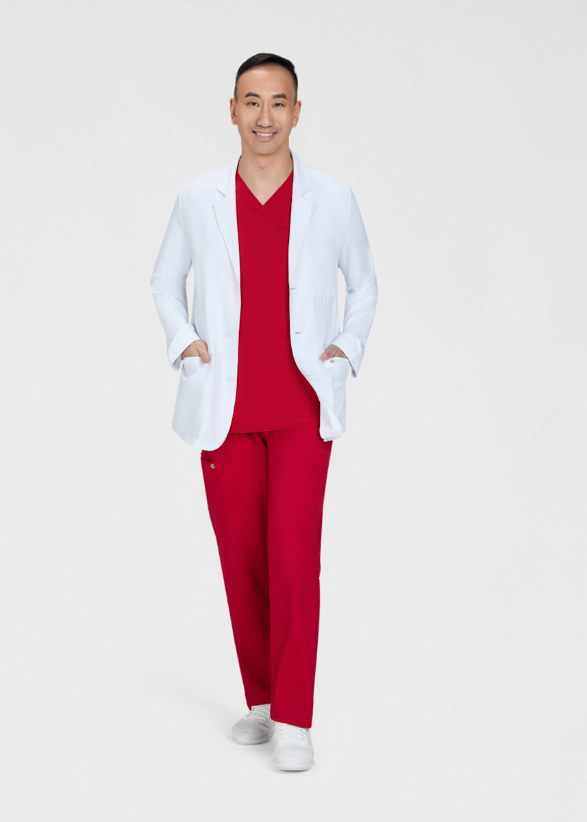 Koi Collection Koi Dawson Men's 5-Pocket 29.5 Inch Water Repellant Lab Coat
