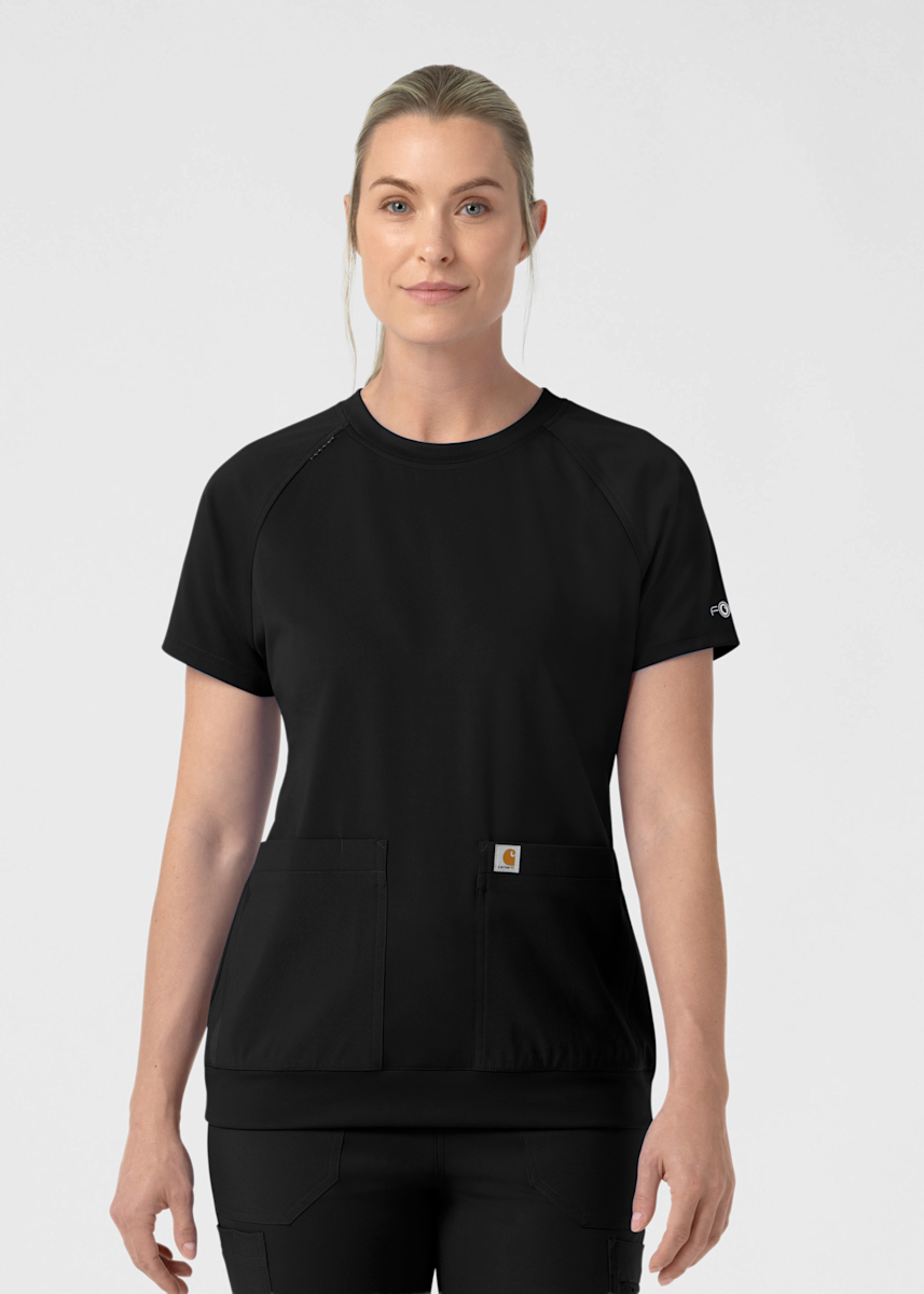 Carhartt Force Cross-Flex Carhartt Knit 2-Pocket Crew Neck Banded Hem Top
