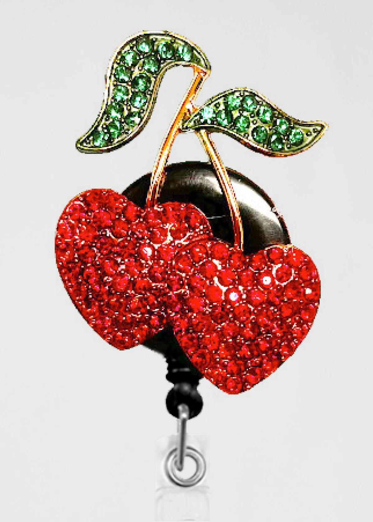 Home 19 SassyBadge SassyBadge Bling Cherries Badge Reel