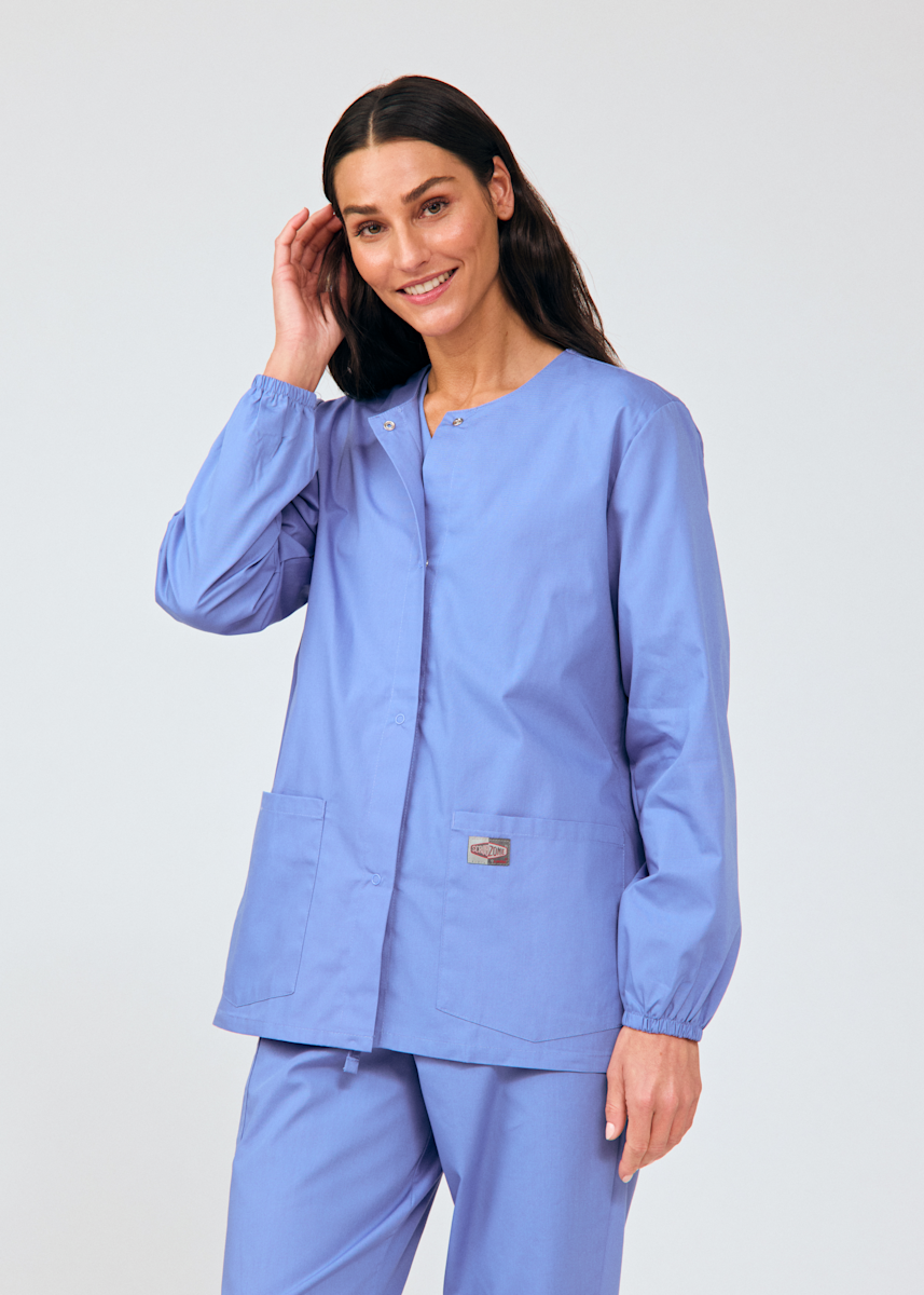 Home 14 ScrubZone Landau 12-Pack 3-Pocket Snap-Front Warm-Up Jacket