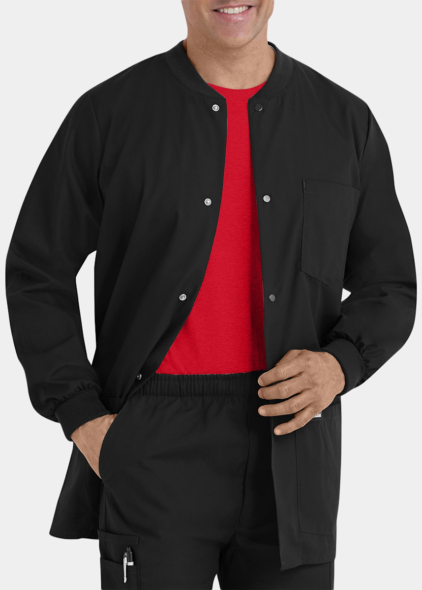 Landau Essentials Landau Snap Front Warm Up Jacket